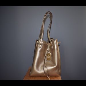 Ralph Lauren gold bucket bag